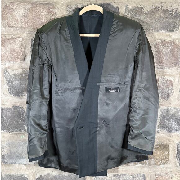 Givenchy Monsieur Double Breasted‎ Blazer Men's XL Gray Striped Jacket Coat Wool - Picture 8 of 16